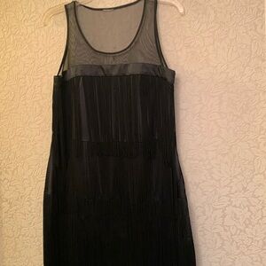 Black fringe dress for special occasion, worn once
